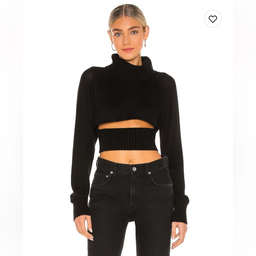 Black Turtleneck Cropped Sweater